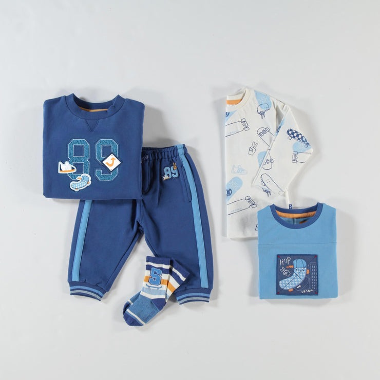 Pantalon bleu style jogger, bébé