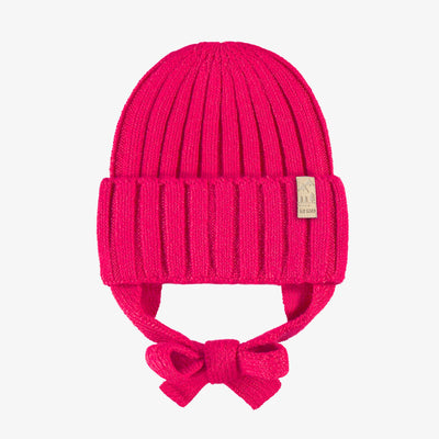 Tuque rose framboise en tricot, bébé