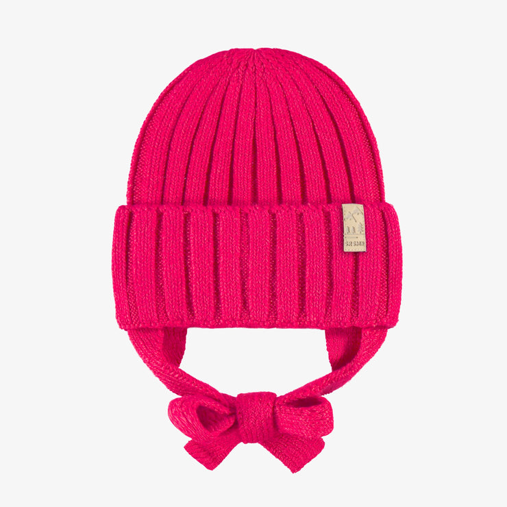 Tuque rose framboise en tricot, bébé