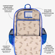 Points techniques du sac à dos bleu, enfant