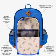 Points techniques du sac à dos bleu, enfant