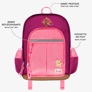 Points techniques du sac à dos rose, enfant